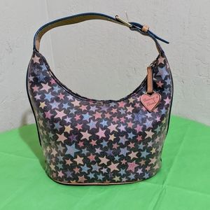 Dooney Bourke Vintage Rainbow Zip Stars Hobo Shoulderbag Satchel Handbag-- New